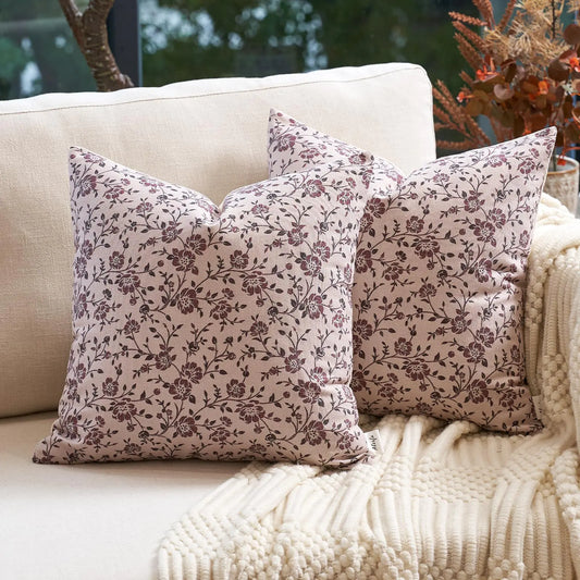 Pompeii Red Floral Pillow Covers